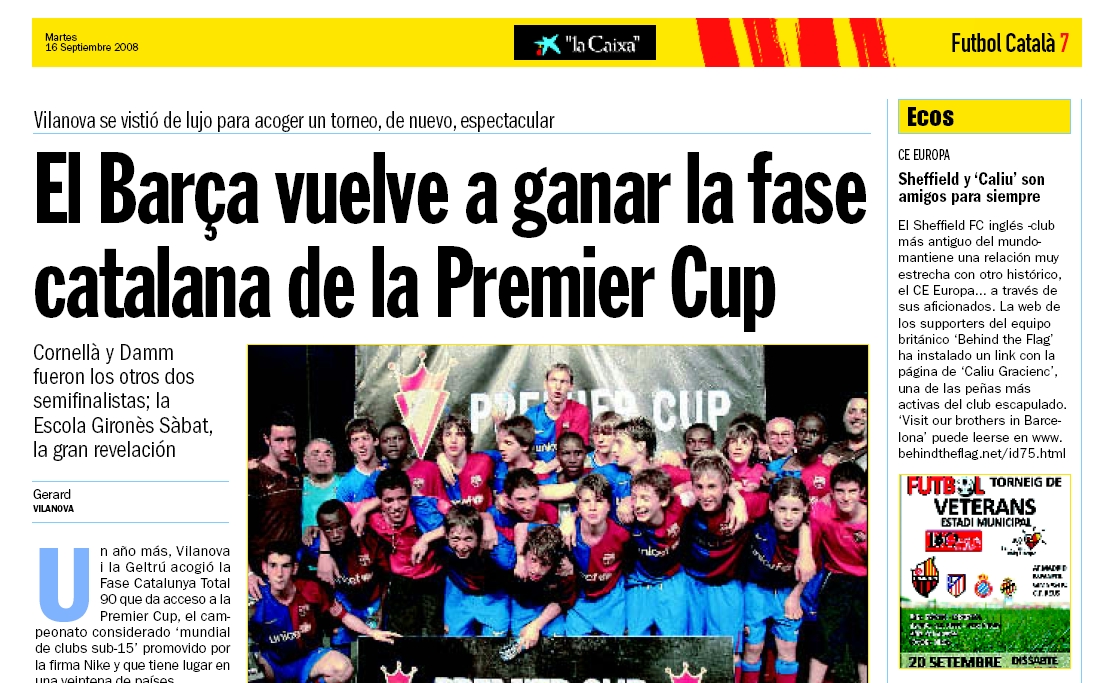 BTF in the Futbol Catalá supplement of El Diarí.